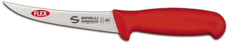 COLTELLO DISOSSO CURVO FLEX 13CM ROSSO SUPRA SANELLI A.