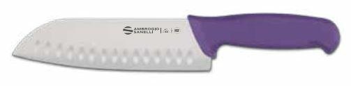 COLTELLO SANTOKU ALVEOLI 18cm VIOLA allergeni SUPRA Sanelli A.