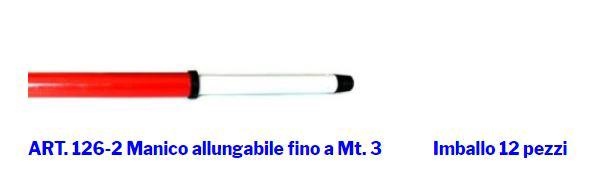 MANICO ALLUNG.METALLO 3MT ROSSO&BIANCO