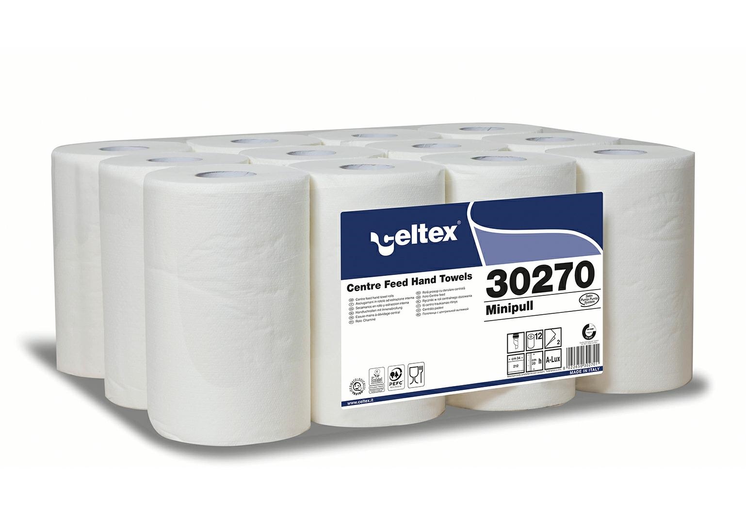 30270 Celtex asciugam.12rt 72mt 212str 20x34cm 2V PC MiniPull spiralato