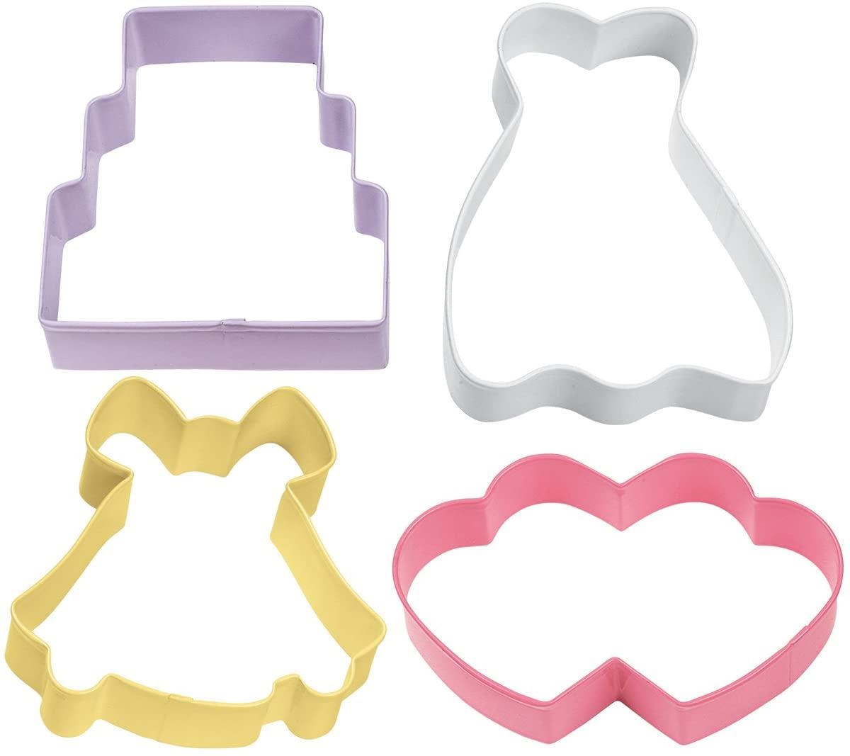 TAGLIAPASTA WEDDING 4PZ METALLO COLORATO MATRIMONIO DECORA          3/CT