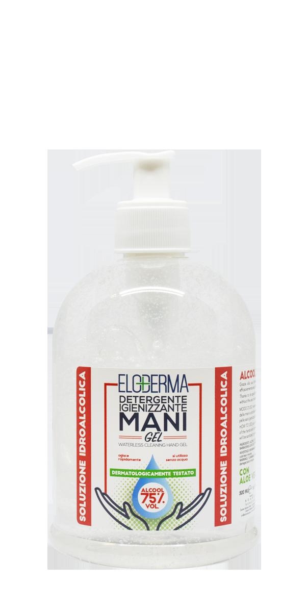 GEL IGIENIZ.MANI ALC.75% menta 500ML C/DOSATORE Eloderma           12/ct
