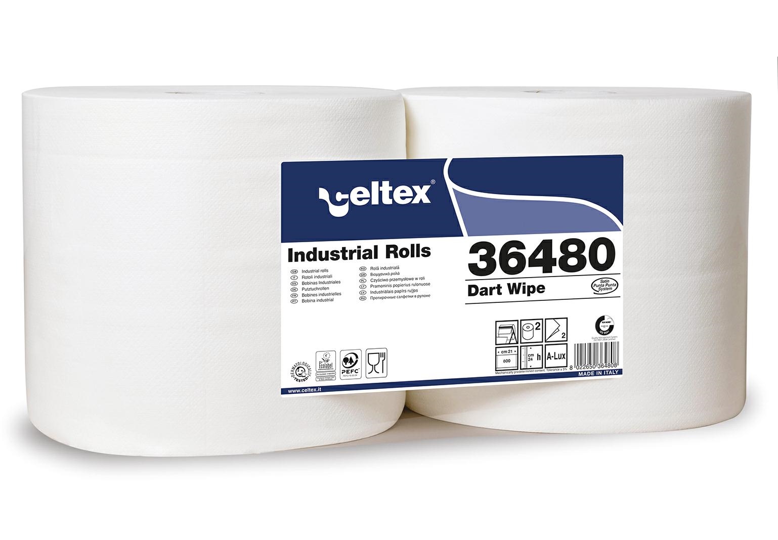 C6480N Celtex asciugat.DART WIPE 2rt 800str 2V PC goffrata         40/pd