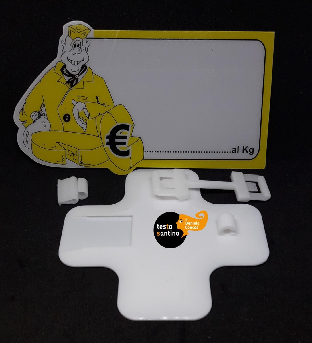 SEGNAP.FORMAGGI SAGOMA 11x8cm+BASE+ASTA+CLIP SERIE F               25/CT
