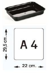 VASCHETTA NERA BORDI TONDI A4 H.85 29,5x22 in PMMA