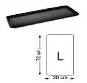 VASSOIO NERO MOD.L H26 72x30 bordi tondi in PMMA