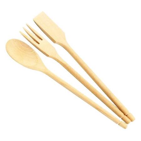 SET LEGNO CUCCHIAIONE, FORCHETTA, PALETTA ADERENZE