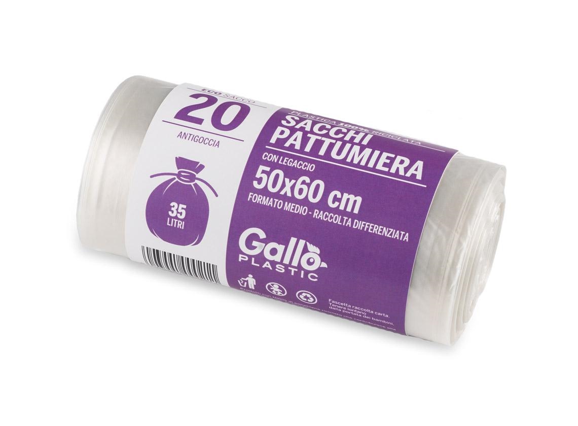 SACCHI NU TRASP.NEUTRO 55x70cm 20pz Gallo                          35/ct