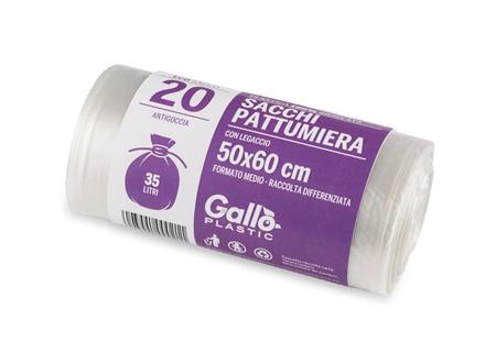 SACCHI NU TRASP.NEUTRO 55x70cm 20pz Gallo                          35/ct