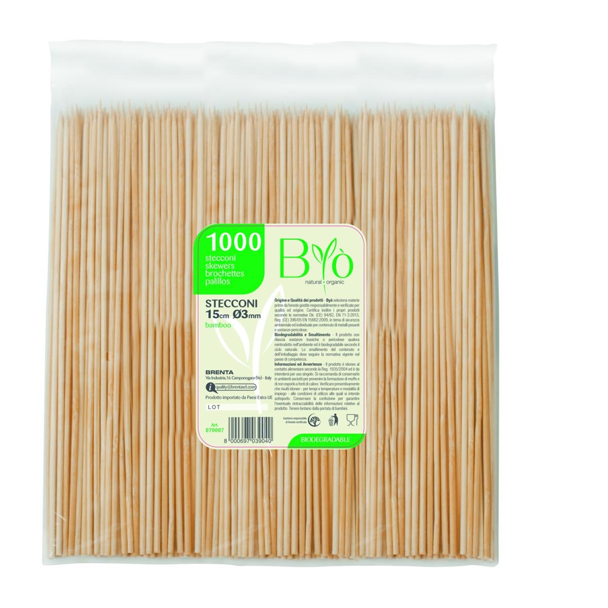 SPIEDI BAMBOO 20CM ø3 1000pz Byò                                   10/ct